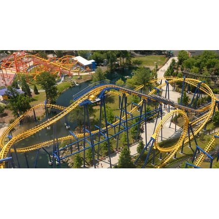 Framed Art for Your Wall High Amusement Park Roller Coaster Amusement 10x13
