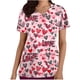 thumbnail image 2 of Uniformes médicos de San Valentín para mujer, modernos, con cuello en V y estampado de corazones, informales, de manga corta, para vacaciones, con bolsillos, 2 of 5