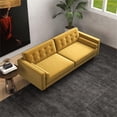 thumbnail image 4 of Harriet Mid Century Modern Furniture Style Gold Velvet Living Room Couch, 4 of 7