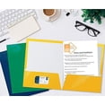 thumbnail image 2 of 2 Pocket Glossy Laminated Paper Folders, Assorted Colors, Letter Size, Paper Portfolios by Better Office Products, Box of 25 Assorted Color Folders (no prongs), 2 of 15