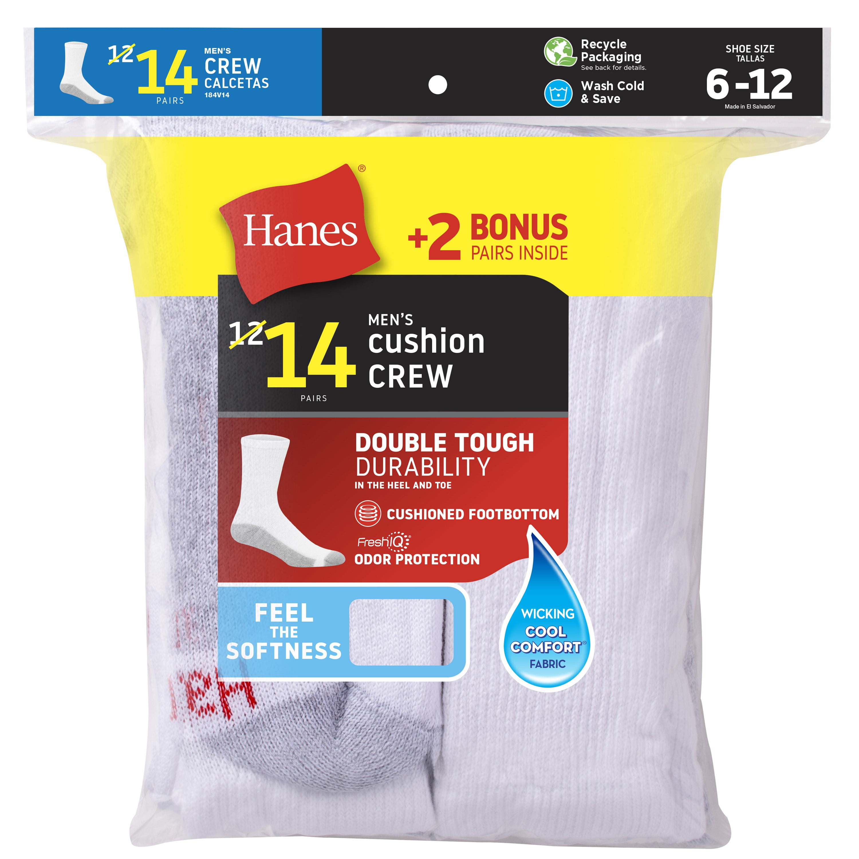 Hanes Men's Crew Socks 12 Pack + 2 Bonus Pack Ubuy Singapore