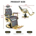 thumbnail image 2 of Barber Chair Heavy Duty Metal Vintage Barber Chair Adjustable Height and 360 Degree Swivel Profession Shampoo Chair Beauty Salon All Purpose Beauty Spa Salon Equipment (Gray), 2 of 9