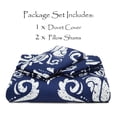 thumbnail image 4 of Chanasya Ultra Soft Stencil Print 3-Piece Bedding Duvet Cover Set Queen - Luxurious Brushed Microfiber Comforter Cover - Zipper Closure Reversible Print (1 Duvet Cover & 2 Pillowcases ) Blue, 4 of 5