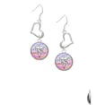 thumbnail image 2 of Delight Jewelry Silvertone Domed Multi Color RNA Open Heart French Earrings, 2 of 4
