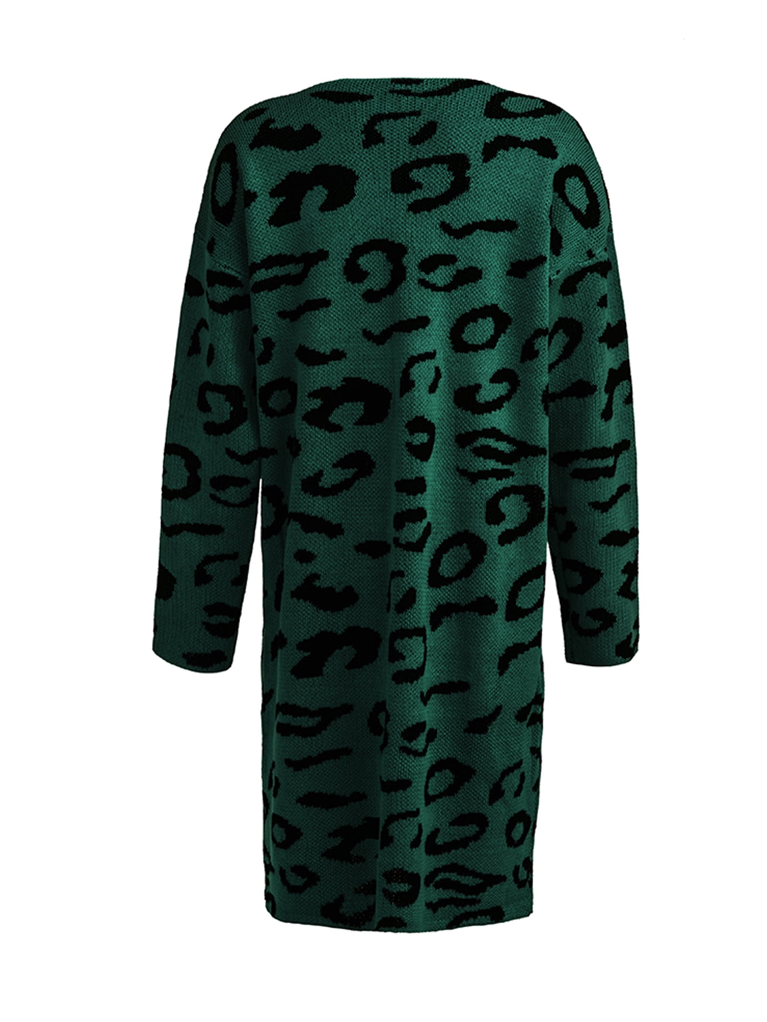 green animal print cardigan