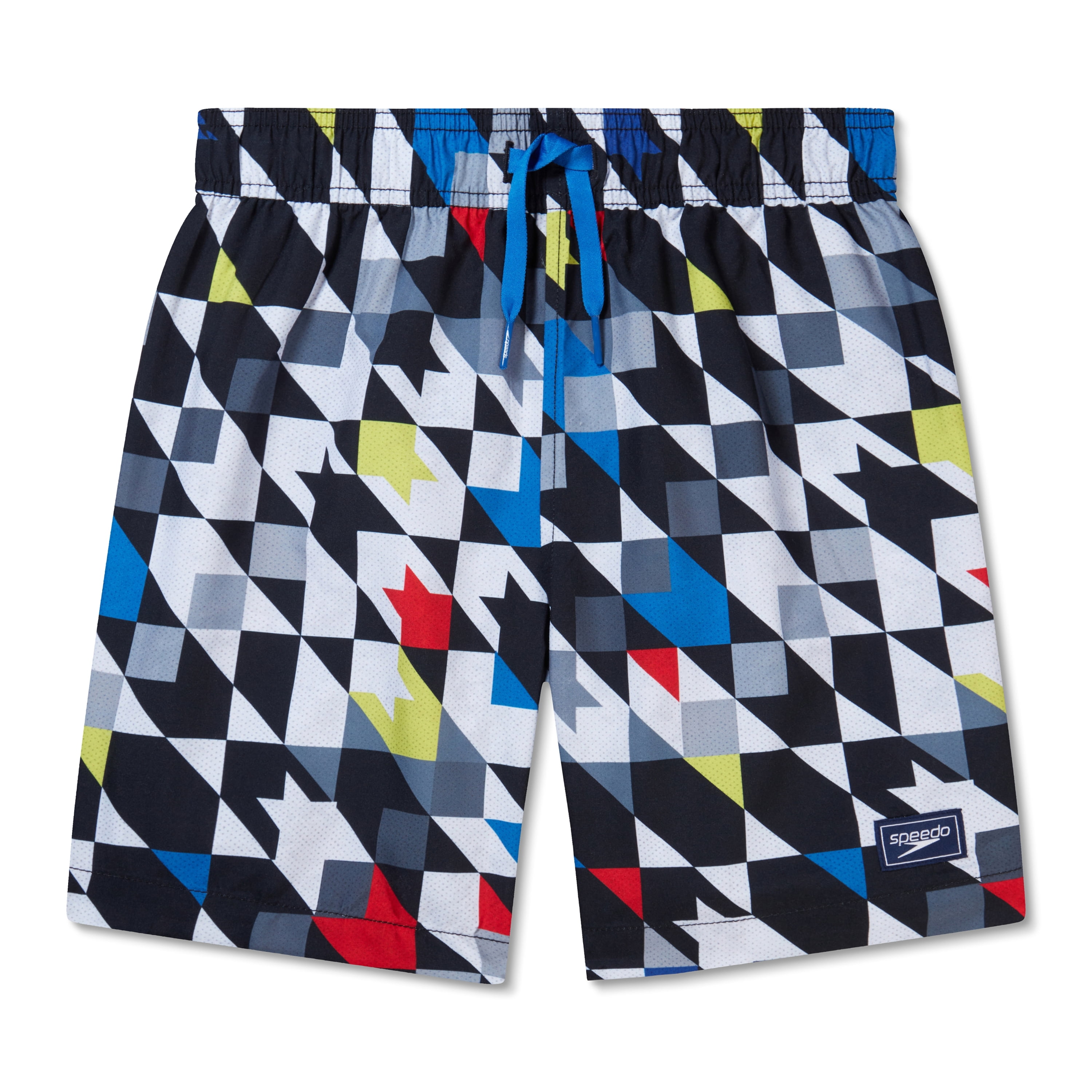 Speedo Boy's UV Protection All Over Printed Short Sleeve Rashguard Swim Shirt - Navigate, Size L