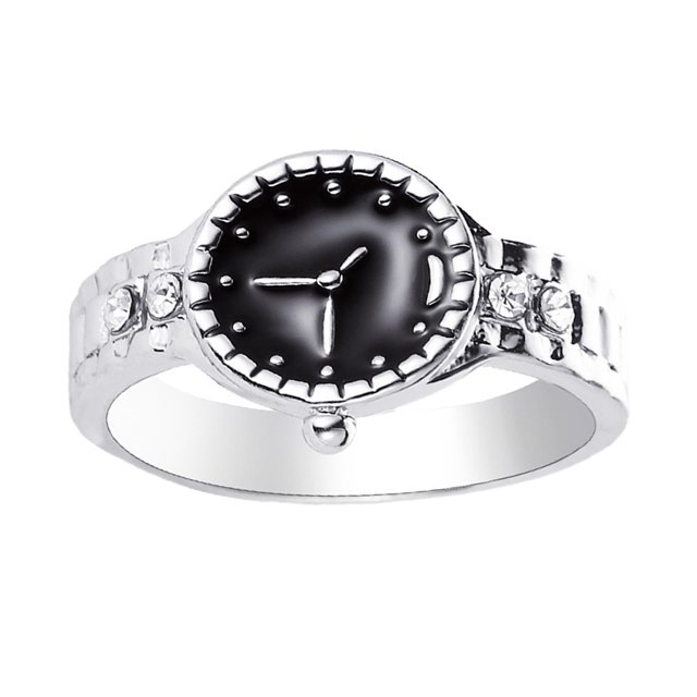 creativo de moda s de cristal para mujeres Tamaño 7-9 La aleación fuerte hace que la joyería sea difícil de romper y caer 9 de plata Salvador Anillos de dedo