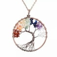thumbnail image 3 of K-KED 7 Chakra Gemstone Tree of Life Pendant Necklace Healing Energy Christmas Gift-Silver, 3 of 9