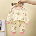 thumbnail image 2 of TOWED22 Infant Baby Toddler Girl 2pcs Winter Outfits Long Sleeve Soft Sweatshirt and Pants Clothing Set(Beige,3-4 Y), 2 of 5