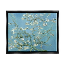 Stupell Industries Almond Blossoms Vincent van Gogh Classic Tree Blossom Painting Painting Jet Black Floating Framed Canvas Print Wall Art, Design by one1000paintings