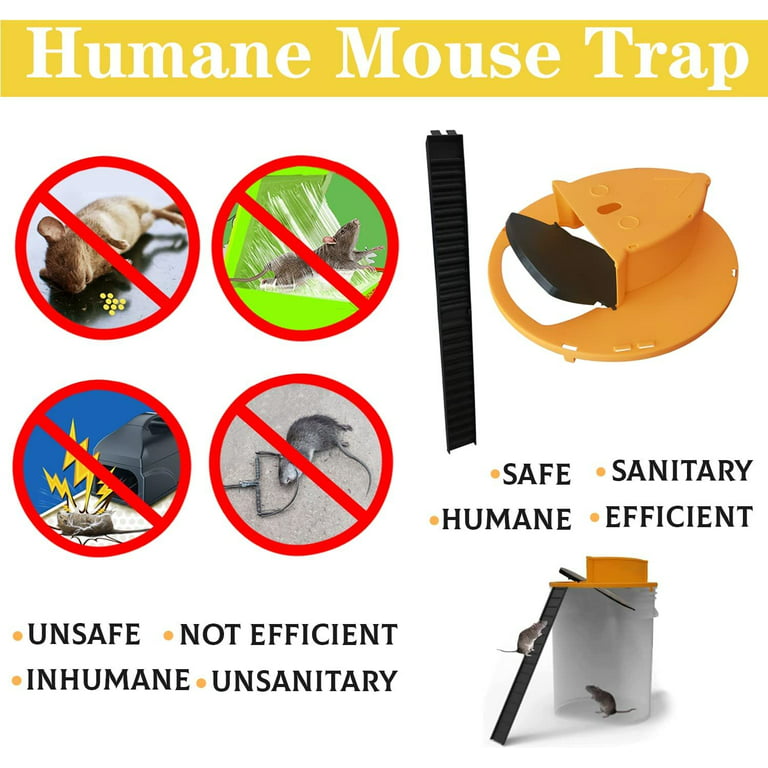 Humane Bucket Lid Mouse Trap Rat Catcher Reusable Slide Mouse Trap