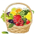 thumbnail image 2 of Pegatinas de pared autoadhesivas con forma de cesta de frutas de color pastoral Three Ratels CO39 para decoración de cocina y frigorífico, 2 of 5