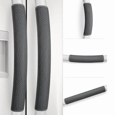 Refrigerator Door Handle Covers, Set of 5, Adjustable Appliance Keep Your Kitchen Clean Black