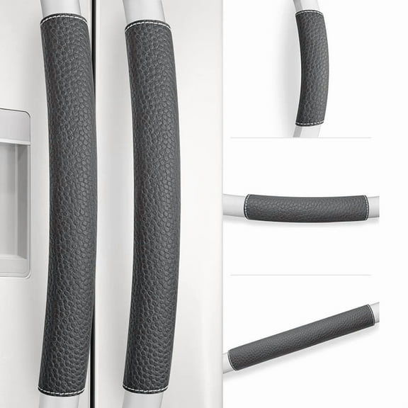 Refrigerator Door Handle Covers, Set of 5, Adjustable Appliance Handle Covers, Keep Your Kitchen Clean Black