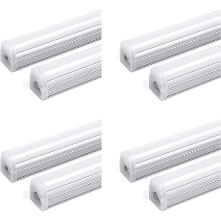 

Light Blue USA LED T5 Integrated Single Tube Light Fixture 1FT 400LM 3000K Soft White 4W Linkable Utility Shop Light 4-Pack