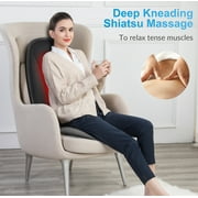 Comfier Shiatsu Back Massager with Heat Deep Tissue Kneading Massage Seat Cushion Electric Chair Pad Black