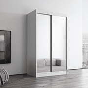 Aria 2 Door Modern 47 Wardrobe Armoire with All Mirror Fronts