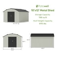 thumbnail image 6 of Patiowell 10x12 Steel Outdoor Storage Shed, Barn Style Outdoor Utility Shed with Lockable Doors for Garden, Backyard, Patio, 6 of 9