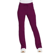 Dickies Advance Medical Scrubs Pant for Women Mid Rise Boot Cut Drawstring Plus Size DK200, 5XL, Wine