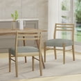 thumbnail image 2 of GDF Studio Felly Farmhouse Fabric Upholstered Wood Dining Chairs, Set of 2, Light Ash and Gray, 2 of 10