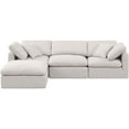 thumbnail image 3 of Meridian Furniture Indulge 94" Linen Fabric L-Shaped Modular Sectional in Cream, 3 of 9