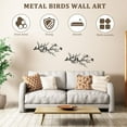thumbnail image 3 of Dznils 2Pcs Metal Birds Wall Decor Birds on Branch Hanging Metal Wall Art Iron Scroll Sculptures, 3 of 9