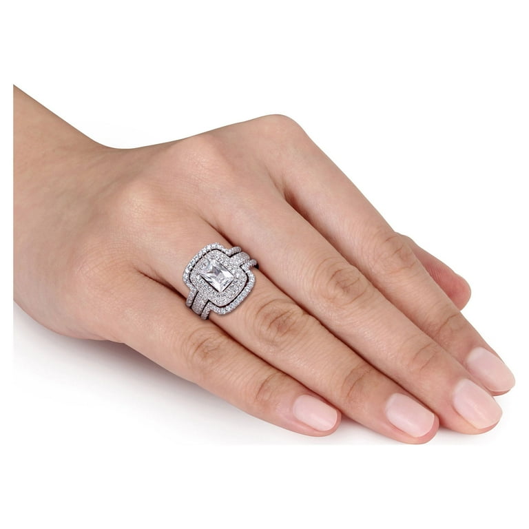Miabella Women s 4 1 8 Carat T.G.W. Emerald Cut and Round Cut