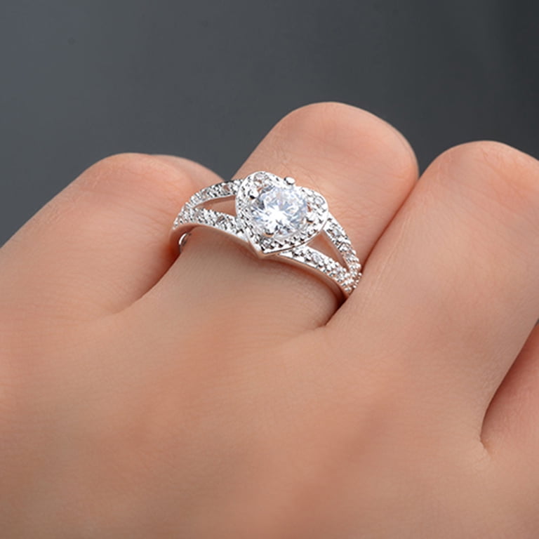 PAHALA 925 Sterling Silver I Love You Heart Ring – Wedding & Party Ring, Cubic Zirconia Accents