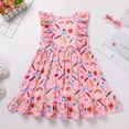 thumbnail image 4 of IDOPIP Toddler Kids Girls Back to School Dress Cartoon Print Ruffle Dresses First Day of School Outfit, 4 of 8