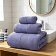 thumbnail image 1 of Juego de toallas de algodón extragrande de 3 piezas con toalla facial, de manos y de baño, multicolor, suave, altamente absorbente, de secado rápido, ligero y portátil., 1 of 6