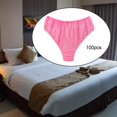 thumbnail image 1 of 100 Uds. Ropa interior desechable bragas cintura elástica práctica de una sola capa calzoncillos cómodos ajustables suaves para salón de viaje Rosa Soledad ropa interior bragas, 1 of 10