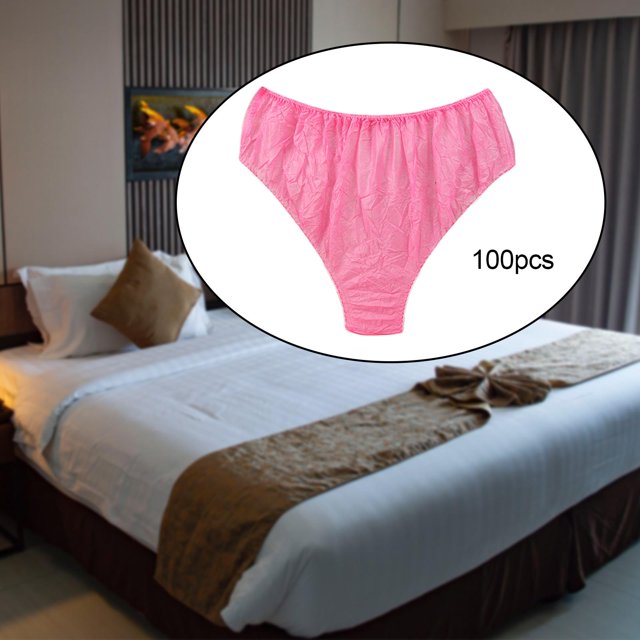 100 Uds. Ropa interior desechable bragas cintura elástica práctica de una sola capa calzoncillos cómodos ajustables suaves para salón de viaje Rosa Soledad ropa interior bragas