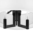 thumbnail image 4 of Home Decorators Collection Hiddenbrook 15 in. 3-Light Matte Black Semi-Flush Mount with White Fabric Shade, 4 of 5