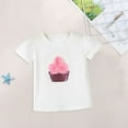 thumbnail image 5 of EnJoCho Kids Casual T-Shirt Toddler Kids Girls Solid White Basic Short Sleeve 3D Sequin Flower Pot Printed Clothing Children's Crew Neck Blouse Tops, 5 of 9