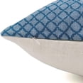 thumbnail image 3 of Fabdivine Off White Linen Hand Block Print Contemporary Throw Cushion Cover , 14"X14", Blue, 3 of 5