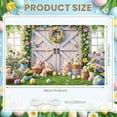 thumbnail image 2 of Bunny Design Easter Banner Colorful Eggs Spring Display Floral Pattern Flower Wreath Bunny Backdrop for Easter Celebration Spring Party Garden Decoration, 2 of 9