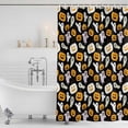 thumbnail image 3 of Yellow Pumpkin Halloween Shower Curtain, Waterproof Shower Curtains for Bathroom, Cute Cartoon Ghost Washable Fabric Bathtub Curtain Set Bath Decor with 12 Hooks Standard 72"x72", 3 of 8