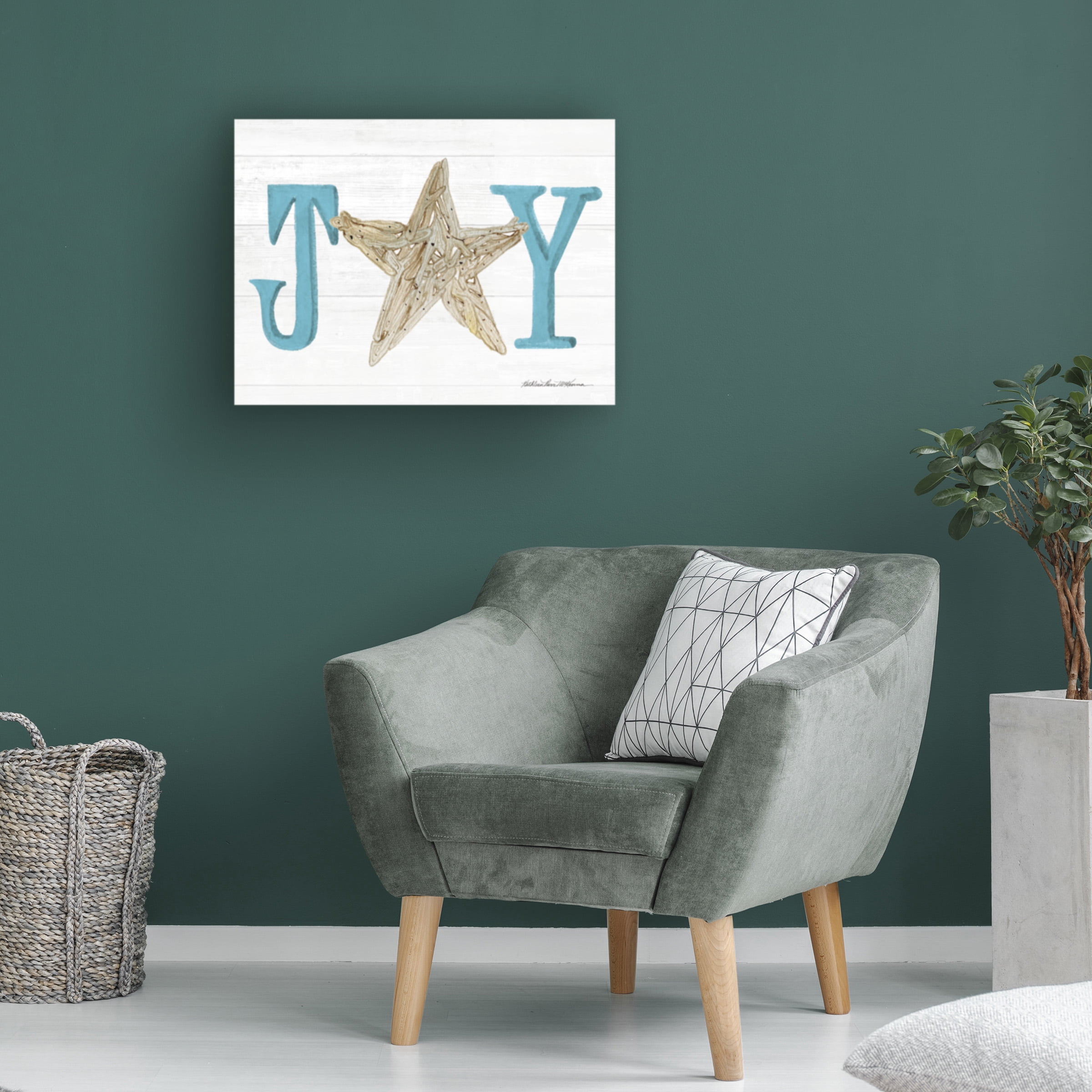 Kathleen Parr McKenna 'Coastal Holiday Ornament X Joy' Canvas Art