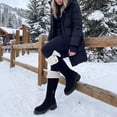 thumbnail image 4 of BLISSFUL STEP Women's Over Knee Thick Platform Shoes Side Zipper Winter Thigh High Boots Black-Fleece 7, 4 of 5