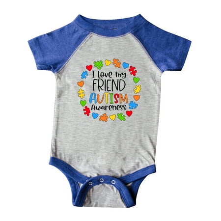 

Inktastic I Love my Friend Autism Awareness Gift Baby Boy or Baby Girl Bodysuit