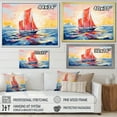 thumbnail image 5 of Designart "Sunset Serenity Sailing Boat III" Oversized Transportation Framed Wall Art - Modern Red Boat Sailing Bedroom Framed Canvas Wall Art, 5 of 7