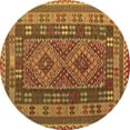 thumbnail image 1 of Ahgly Company Indoor Round Oriental Brown Traditional Area Rugs, 4' Round, 1 of 4