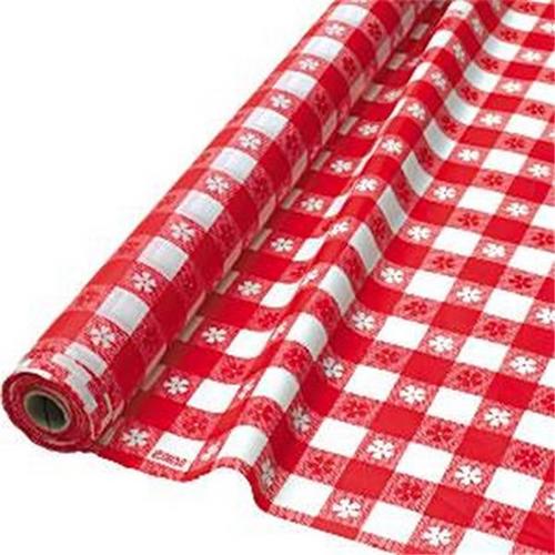 Amscan 77216 Roll of Red & White Checkered Table Cover Rolls 40 inch x 100 ft. 1 Pack