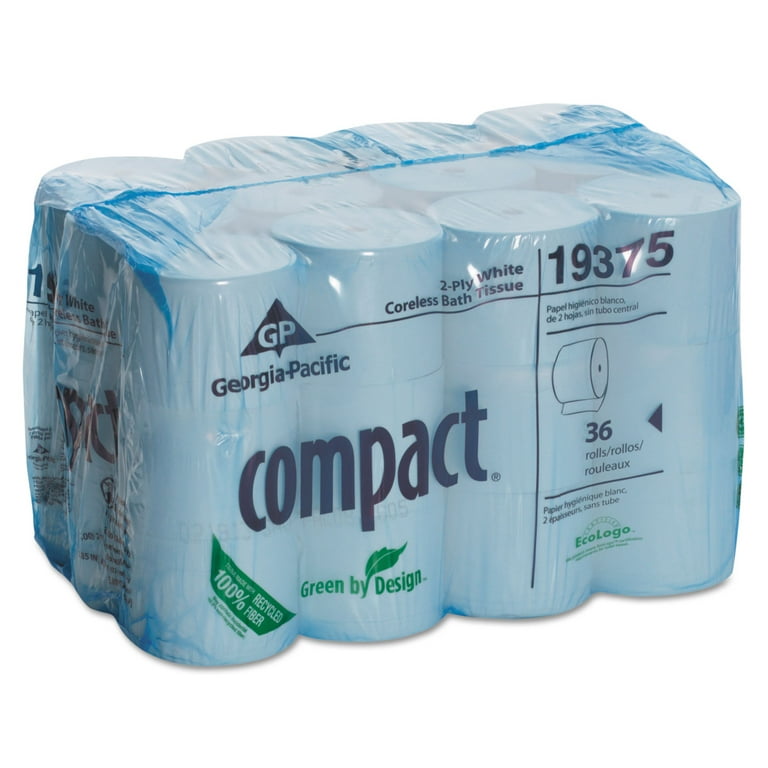 Coreless Bath Tissue, Septic Safe, 2-Ply, White, 1,000 Sheets/Roll, 36 Rolls/Carton