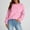 Pinks, variant on Women 's Chest Pocket Sweatshirts, Oversized Round-Neck Pullover Hoodies, Fall and Winter Causual Outfits
