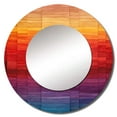 thumbnail image 2 of Designart "Geometric Spectrum Array" Abstract Shapes Red Large Round Mirror - Round Bedroom Mirror Wall Decor - Modern Round Printed Mirror - 23" x 23", 2 of 6