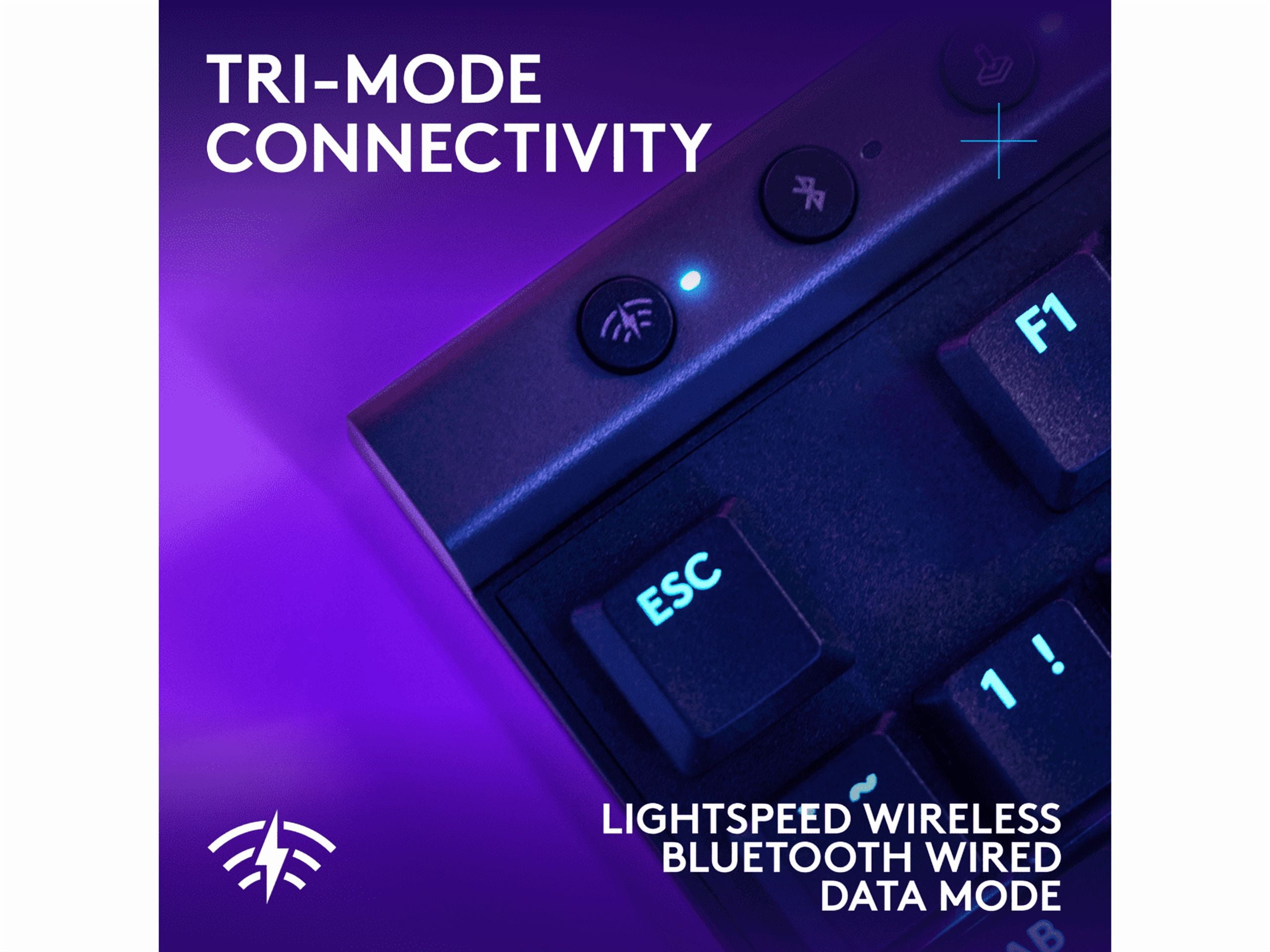 Logitech G515 LIGHTSPEED TKL Low Profile Wireless Gaming Keyboard - GL Red Linear Switches, LIGHTSYNC RGB, Thin Tenkeyless Design, PBT Keycaps - Black
