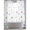 thumbnail image 5 of Vintage Colorful Butterfly Sheer Curtains 84 Inch Length 2 Panels Set Window Treatments, Watercolor Butterflies Farmhouse Rod Pocket Semi Curtains for Living Room/Bedroom/Kitchen Décor, 104"W x 84"L, 5 of 7
