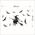 thumbnail image 2 of Calcomanía de pared de vinilo removible de bruja de Halloween y murciélago aterrador, paquete de 13 pegatinas de pared ecológicas de Halloween JAMW Sencillez, 2 of 5