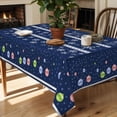 thumbnail image 6 of 1pc Blue Snowflake Colorful Ball pattern Polyester Table Cloth Waterproof Table Cover Holiday Table Decor for Dining, 6 of 7